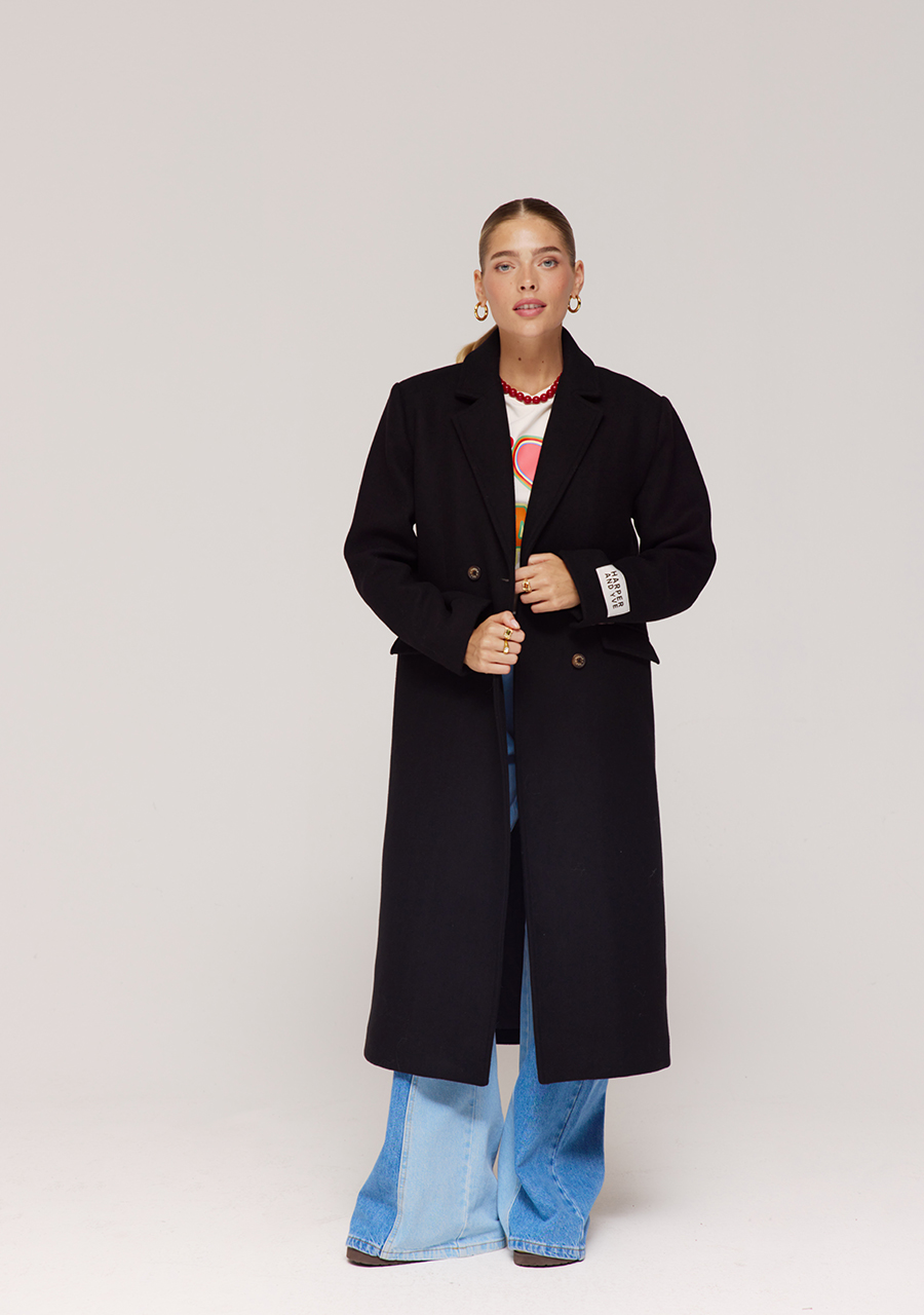 Harper & Yve Mantel Hazel AW25N223 Zwart