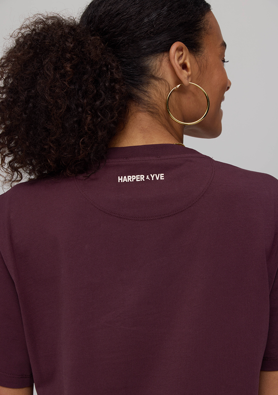Harper & Yve T-shirt Dramatic AW25Y309 Donker bruin