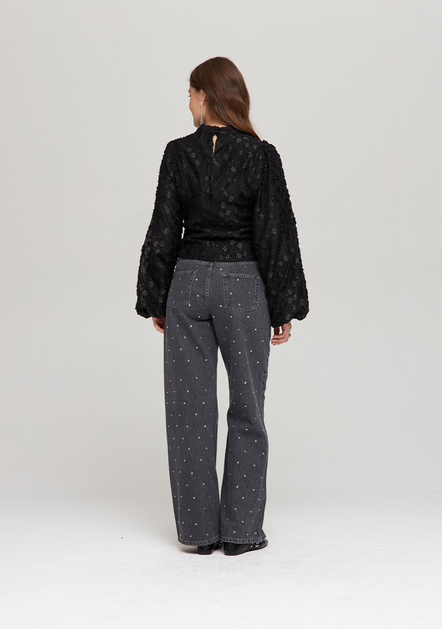 Harper & Yve Blouse Floor DW24P610 Zwart