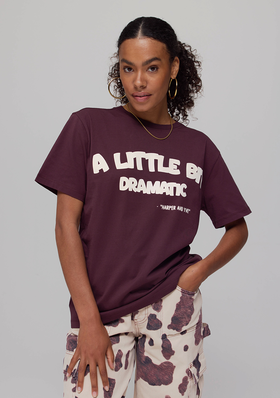 Harper & Yve T-shirt Dramatic AW25Y309 Donker bruin