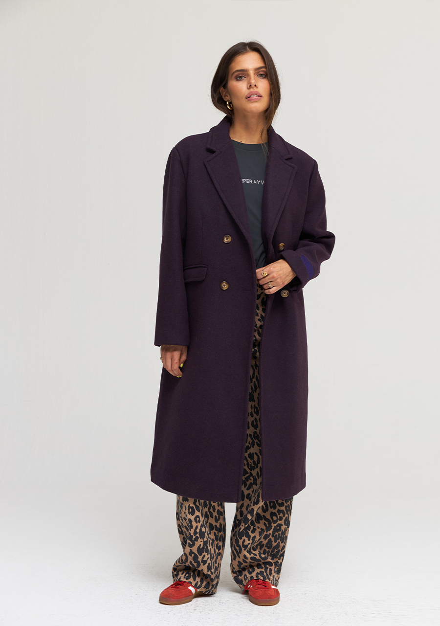 Harper & Yve Mantel Hazel AW24N221 Paars