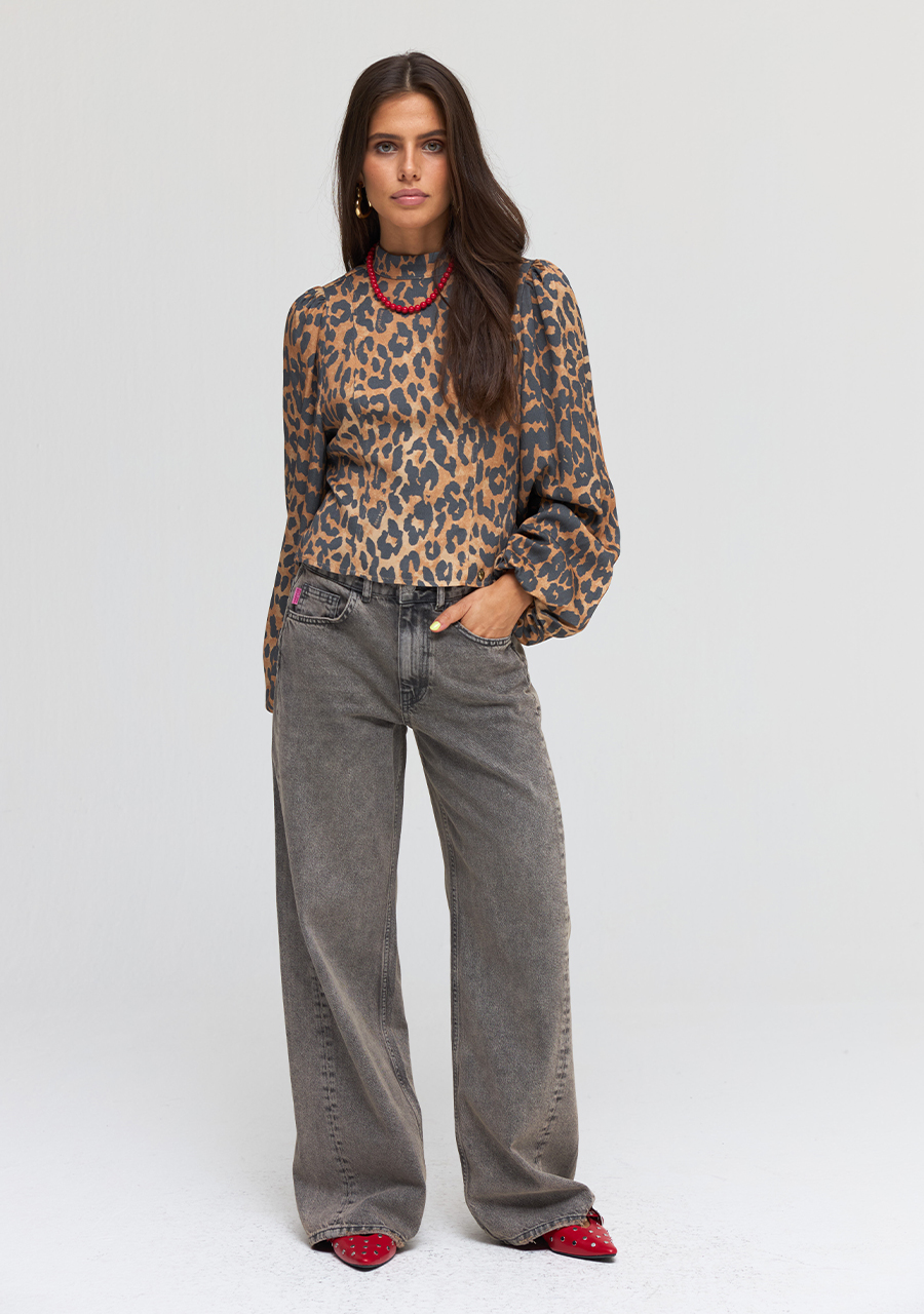 Harper & Yve Blouse Floor AW24P611 Bruin