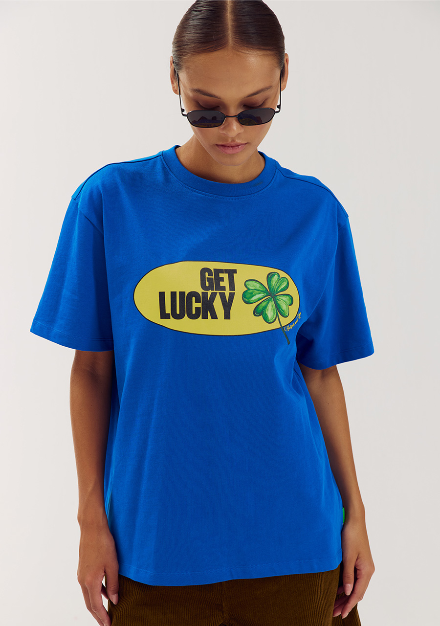 Harper & Yve T-shirt Get Lucky AWT6Y300 Blauw