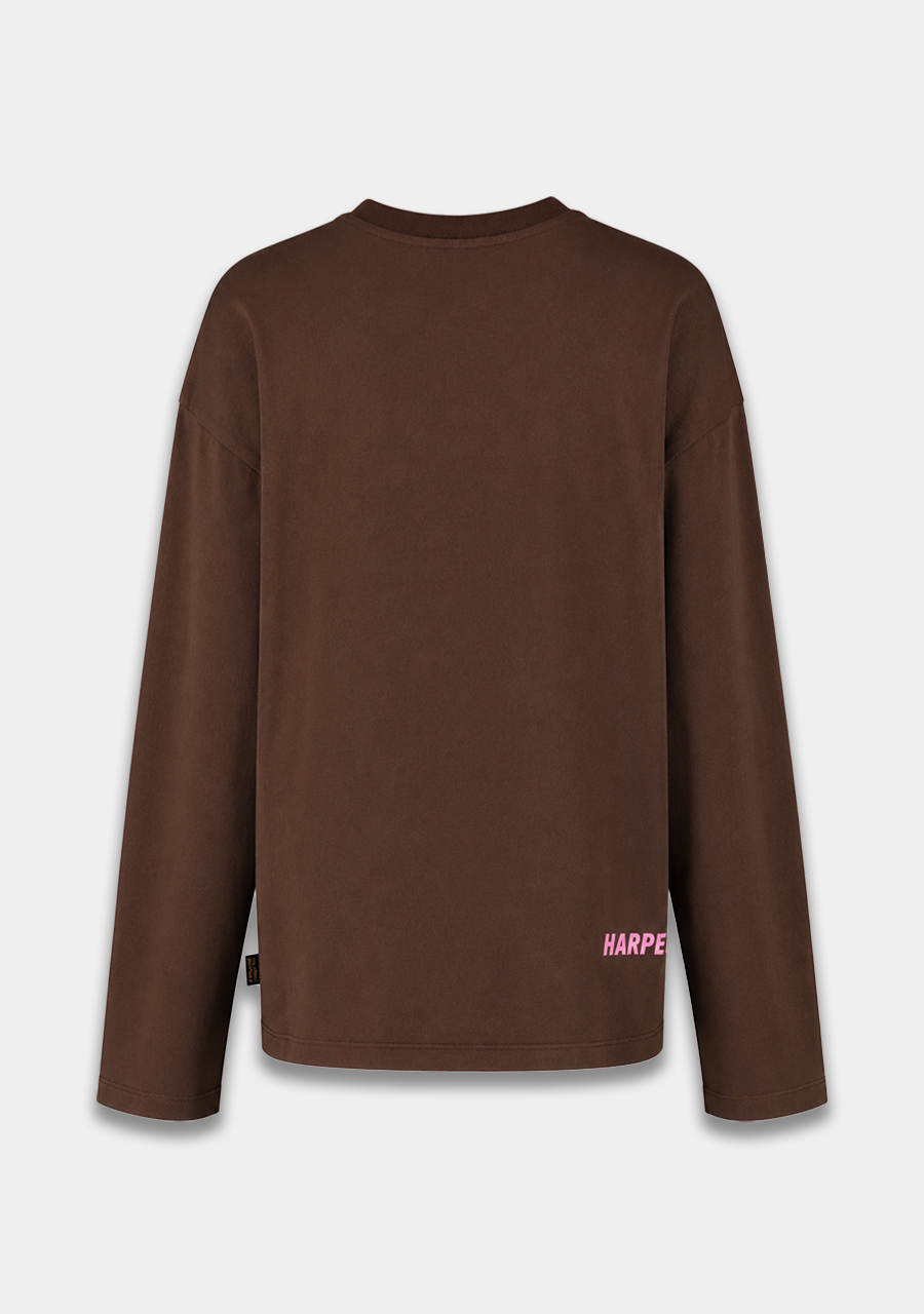 Harper & Yve T-shirt Elana AW6Y501 Donker bruin