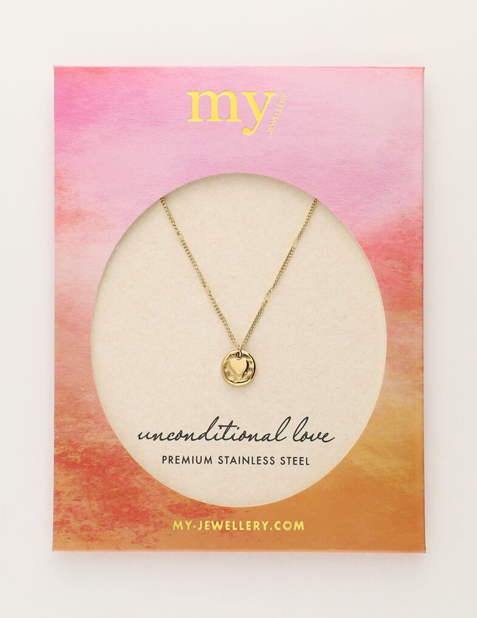 My Jewellery Ketting Hammered heart MJ11536 Goud