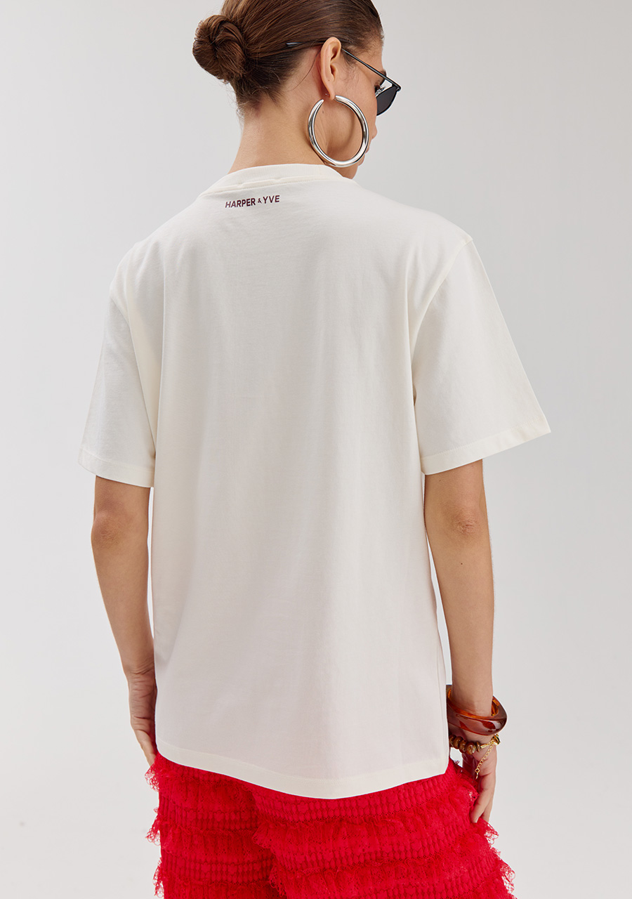 Harper & Yve T-shirt Mexicansun HS6Y308 Ecru