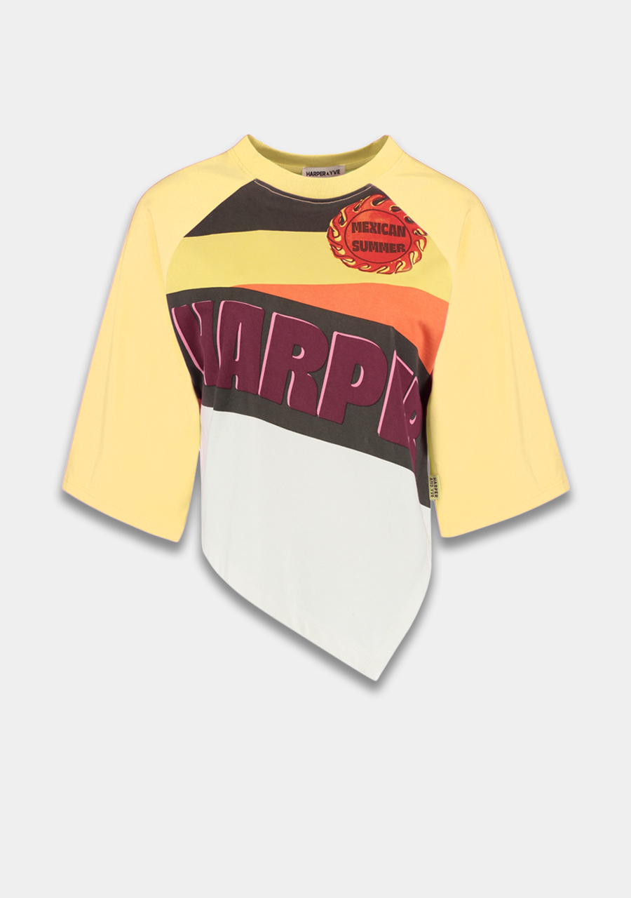 Harper & Yve T-shirt Mexican summer SS6Y300 Licht geel