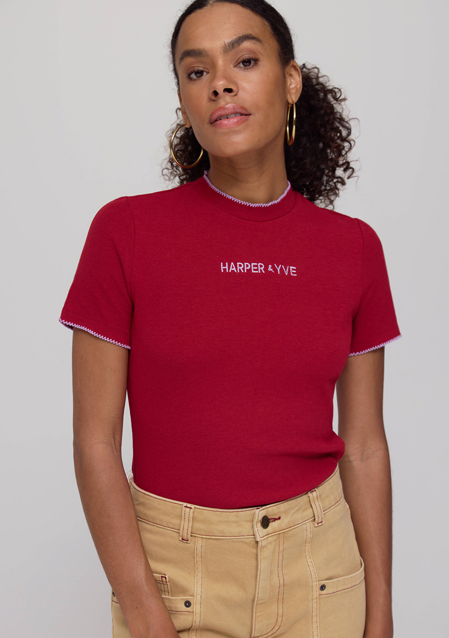 Harper & Yve Top Cammy AW25P400 Rood