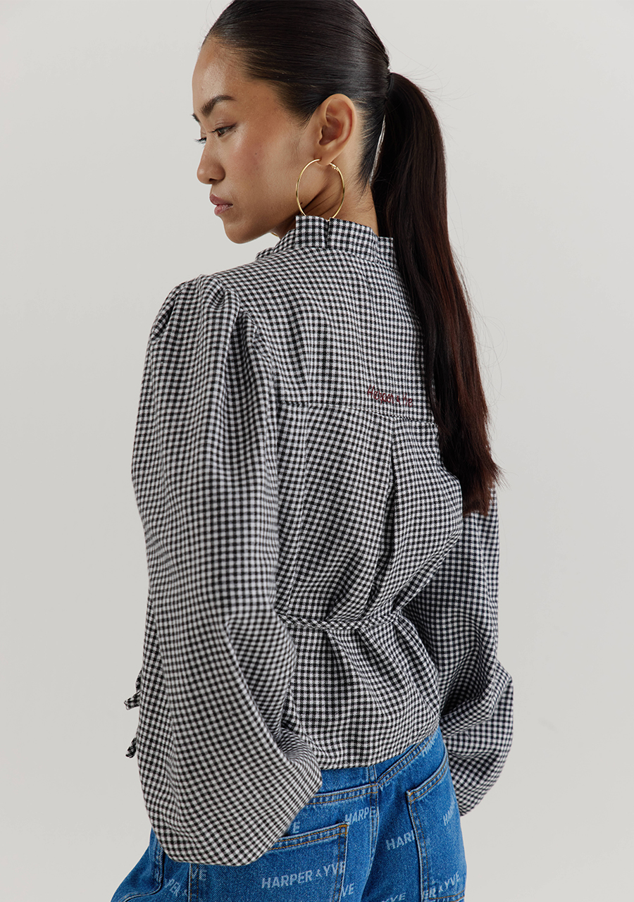 Harper & Yve Blouse Debby AW25P605 Zwart/Wit