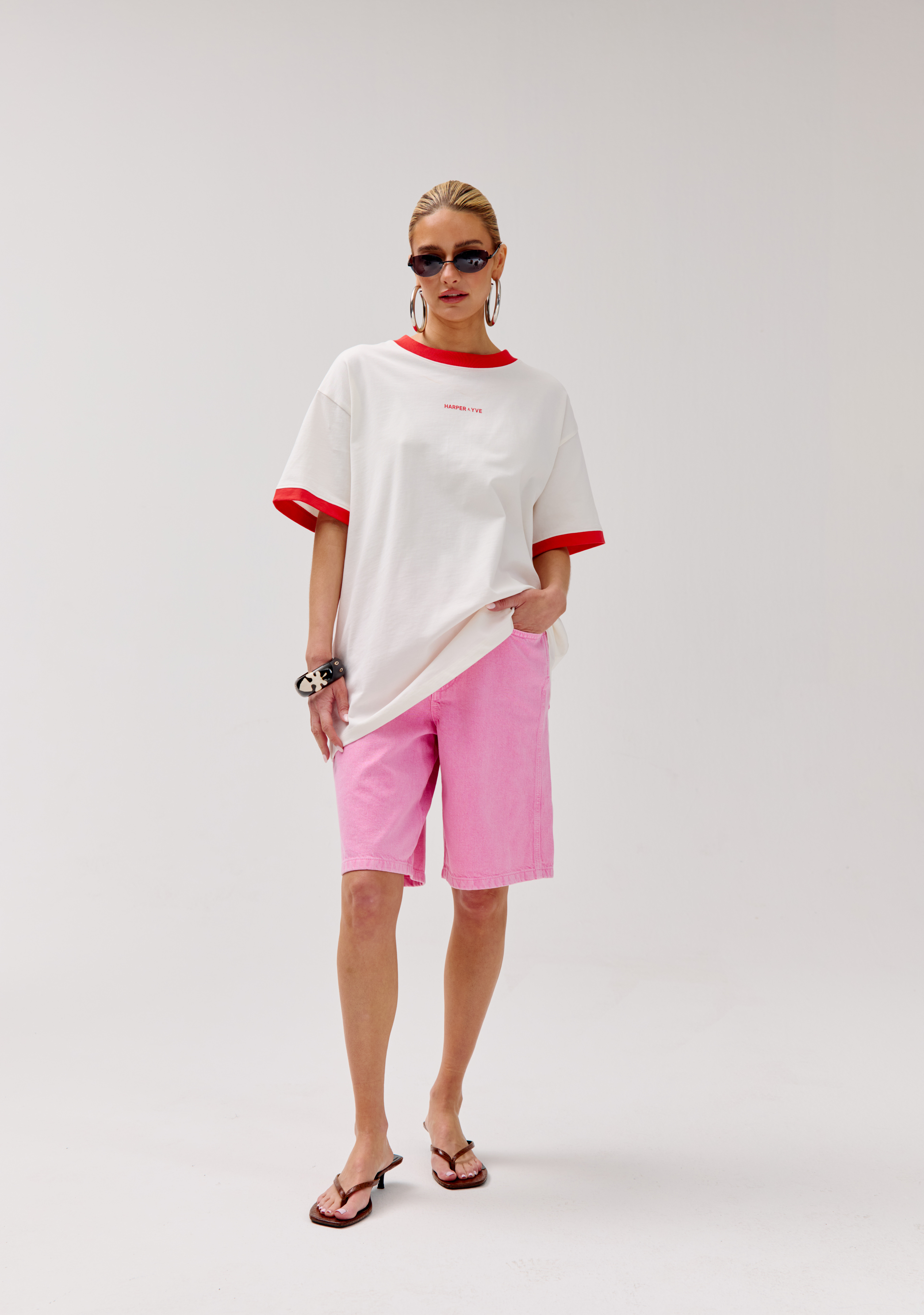 Harper & Yve T-shirt Bum Bum HS6Y300 Wolwit-ecru