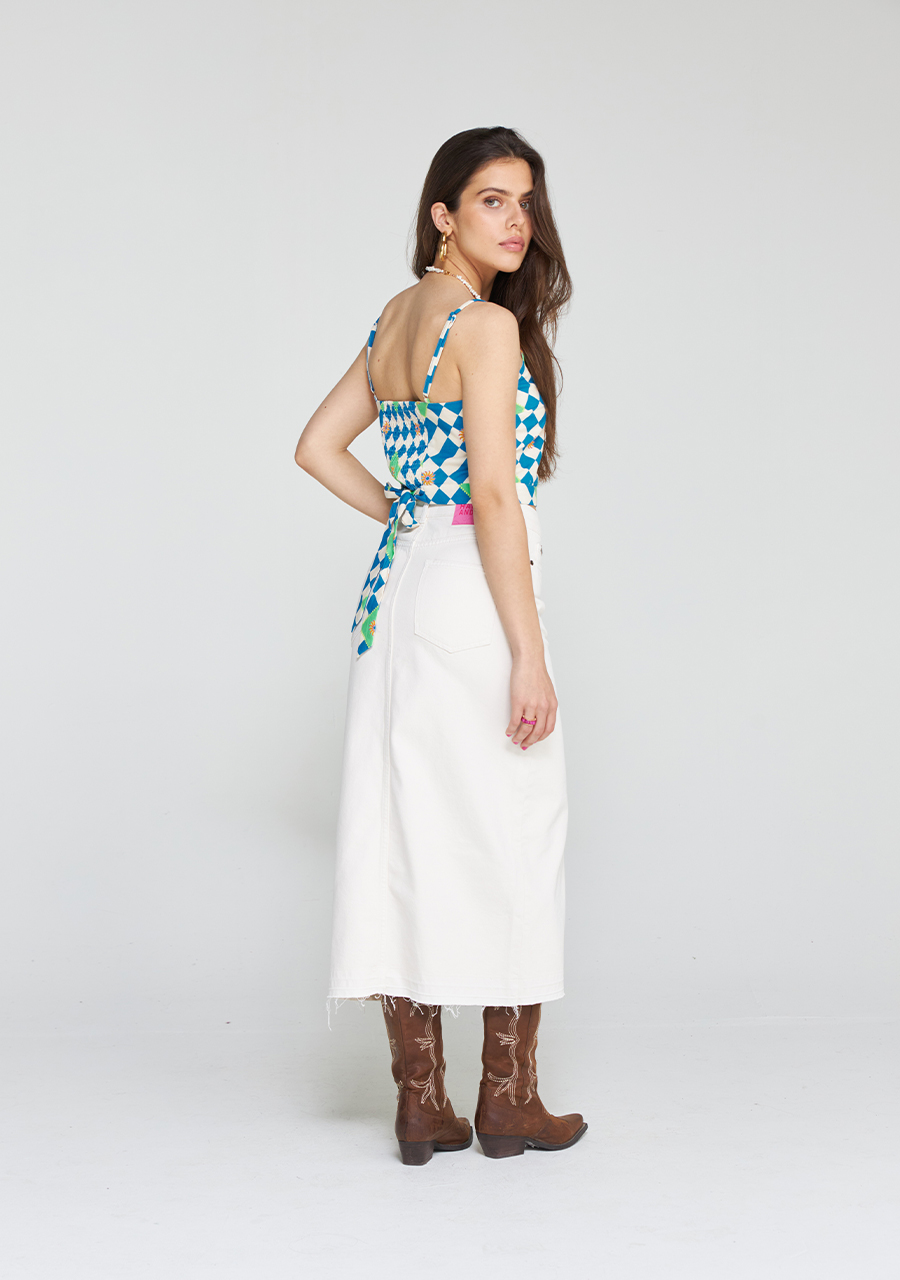 Harper & Yve Denim rok Yve HS24X002 Wolwit-ecru