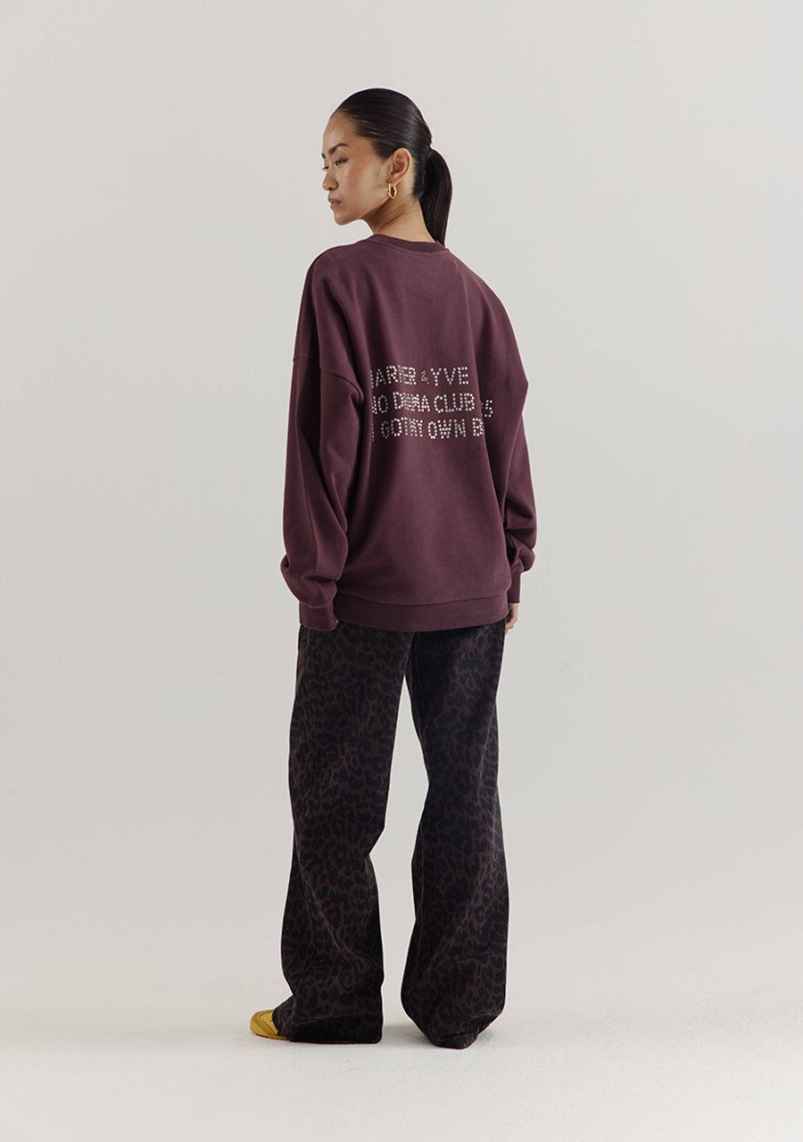 Harper & Yve Sweater Rhinestone AW25Y511 Donker bruin