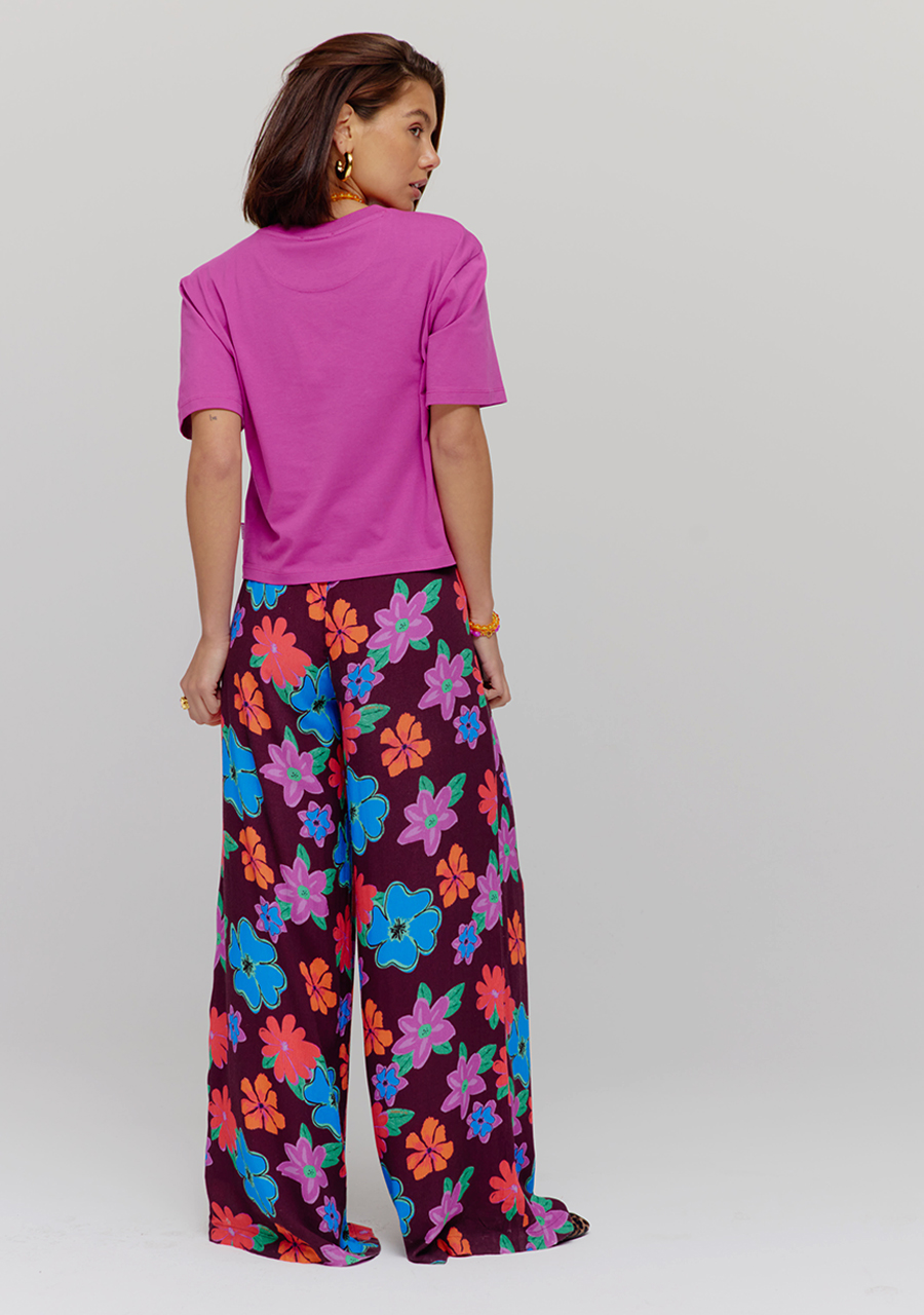 Harper & Yve T-shirt Cropedlogo HS25Y310 Paars