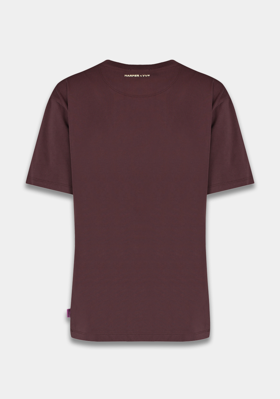 Harper & Yve T-shirt Dramatic AW25Y309 Donker bruin