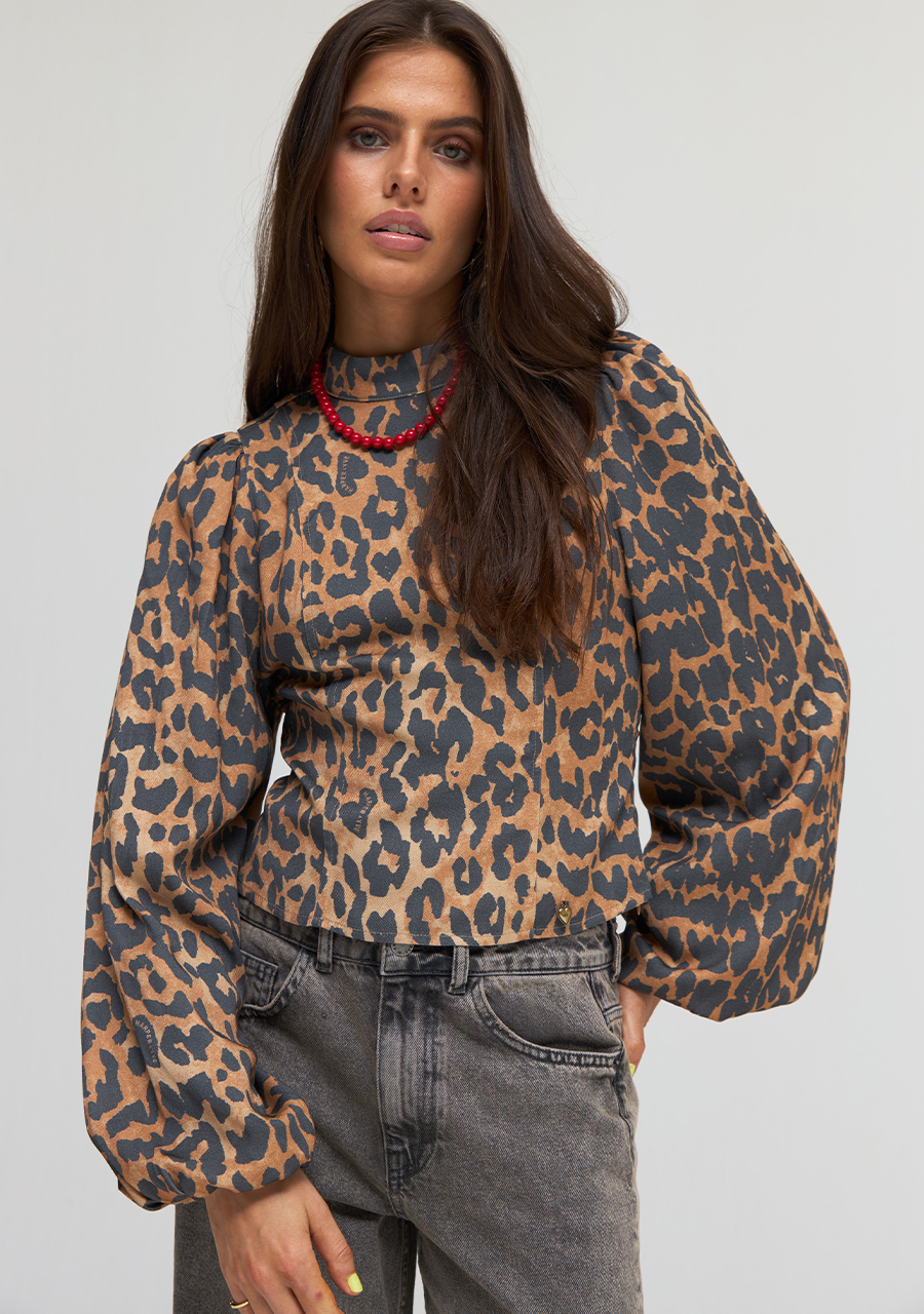 Harper & Yve Blouse Floor AW24P611 Bruin