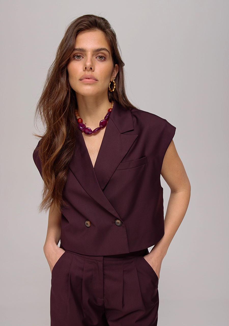 Harper & Yve Gilet Esmee AW25N216 Donker bruin