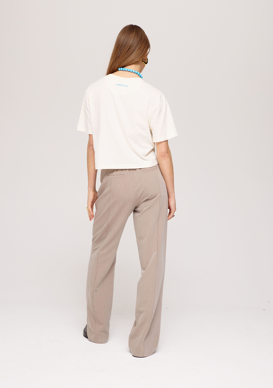 Harper & Yve T-shirt cropped Hotstuff SS25Y308 Ecru