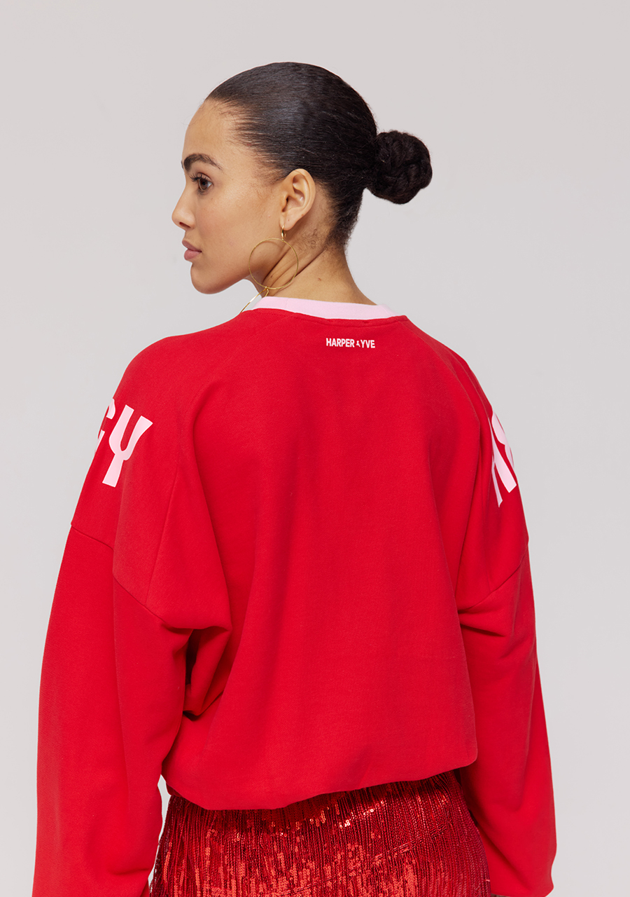 Harper & Yve Sweater How we party DW25Y503 Rood Harper & Yve Sweater How we party DW25Y503 Rood