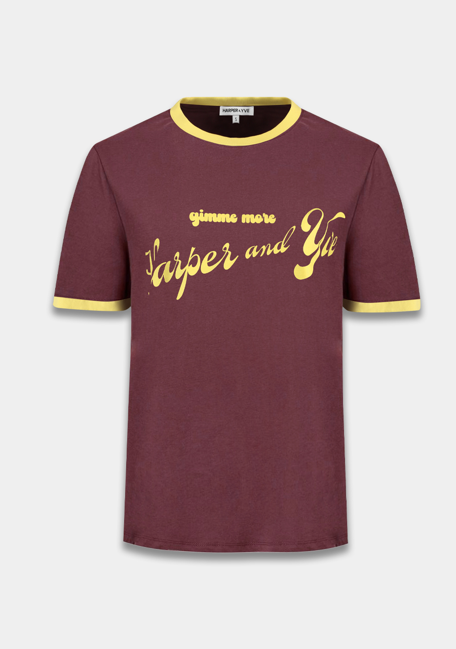 Harper & Yve T-shirt Gimme more DW25Y300 Bordeaux