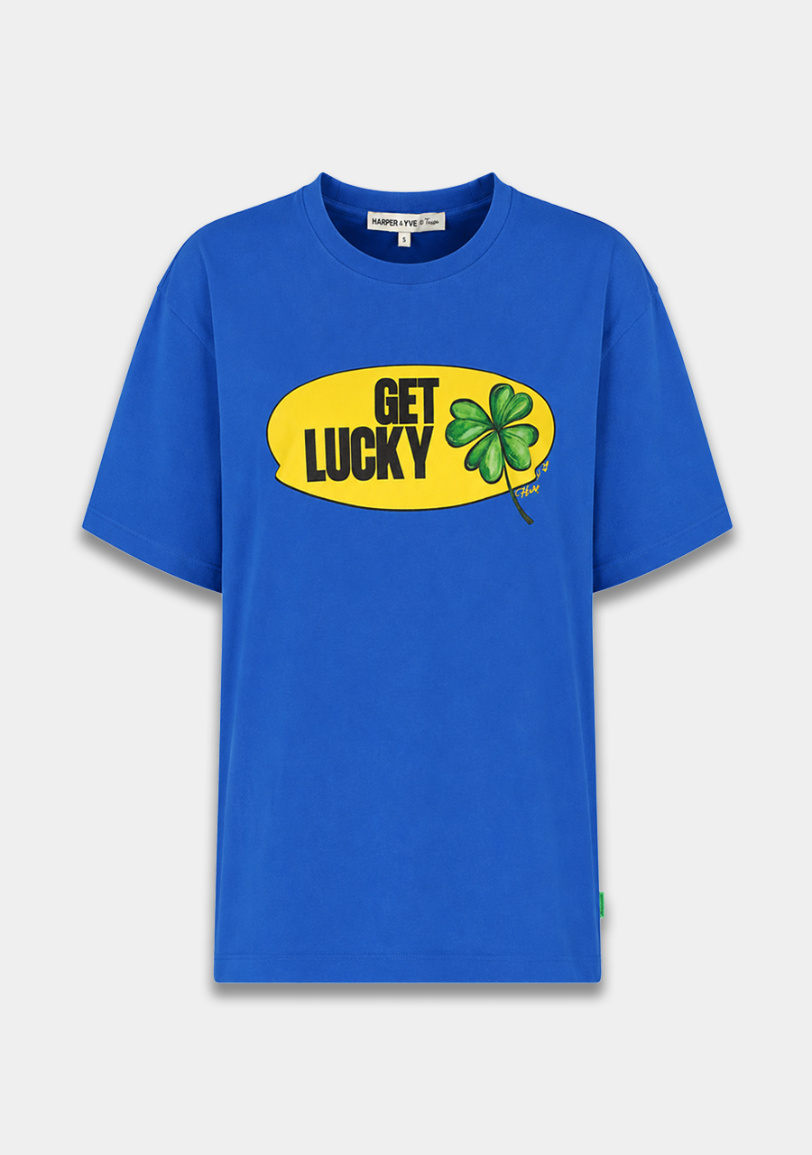 Harper & Yve T-shirt Get Lucky AWT6Y300 Blauw