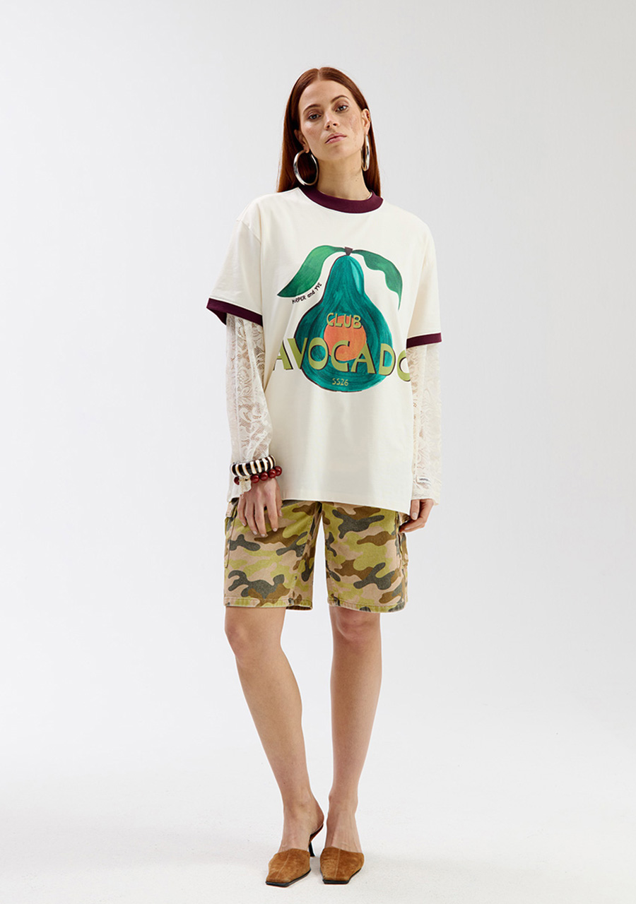 Harper & Yve T-shirt Club Avocado SS6Y303 Ecru