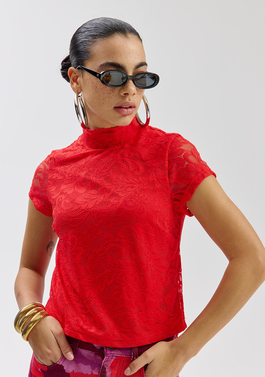 Harper & Yve Top Vief SS6P404 Rood