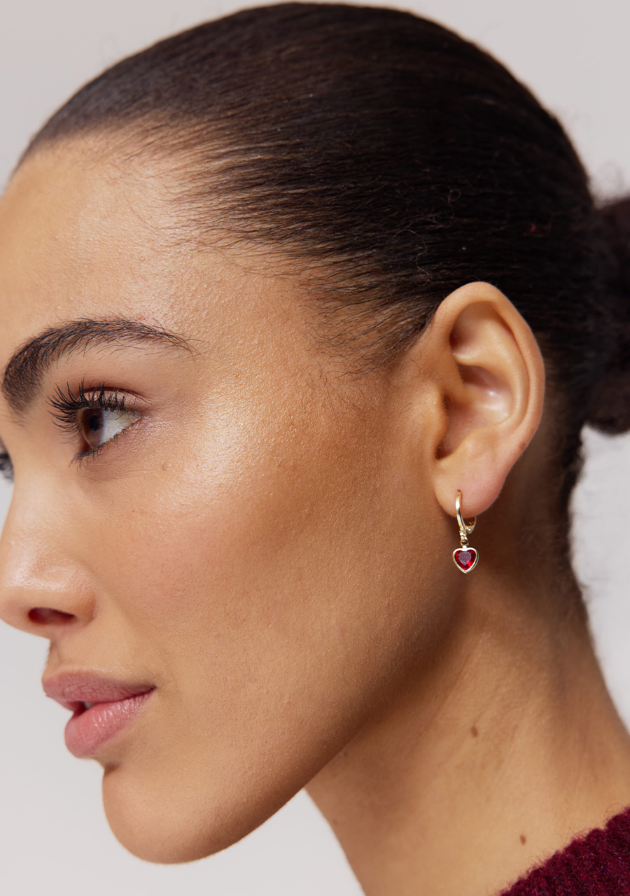 Harper & Yve Oorbellen Heart DW25BACC14 Rood