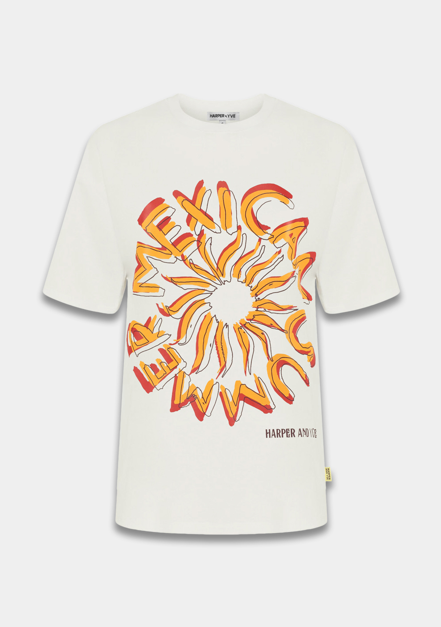 Harper & Yve T-shirt Mexicansun HS6Y308 Ecru