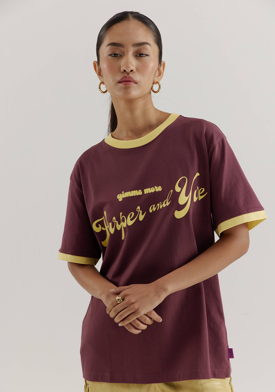 Harper & Yve T-shirt Gimme more DW25Y300 Bordeaux