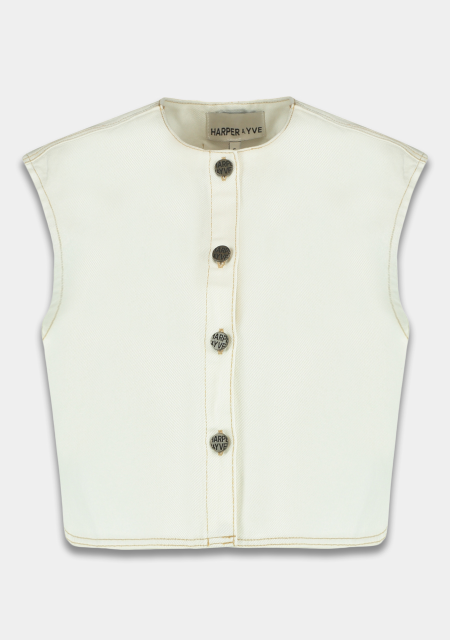Harper & Yve Gilet Gilly HS25R201 Ecru Harper & Yve Gilet Gilly HS25R201 Ecru