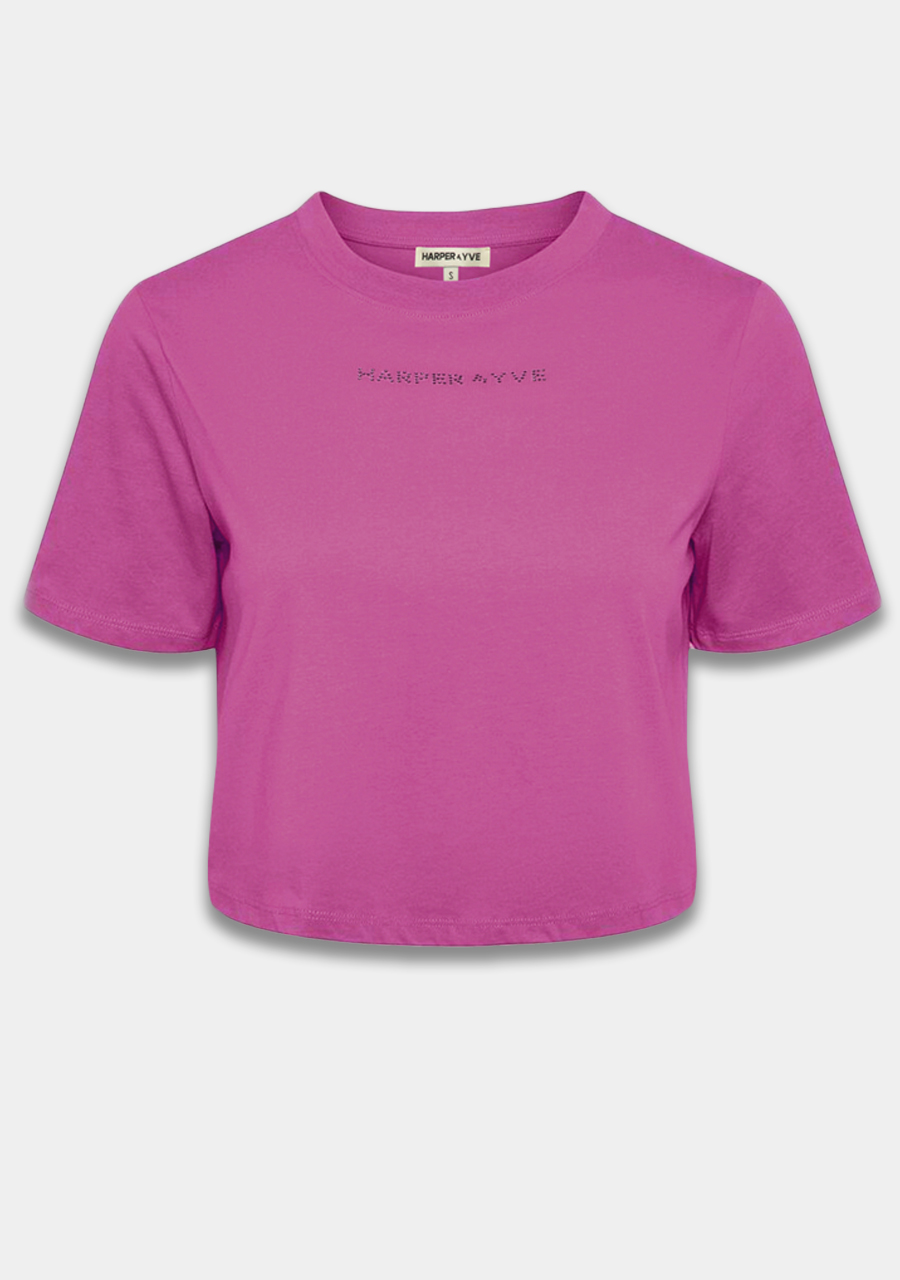 Harper & Yve T-shirt Cropedlogo HS25Y310 Paars