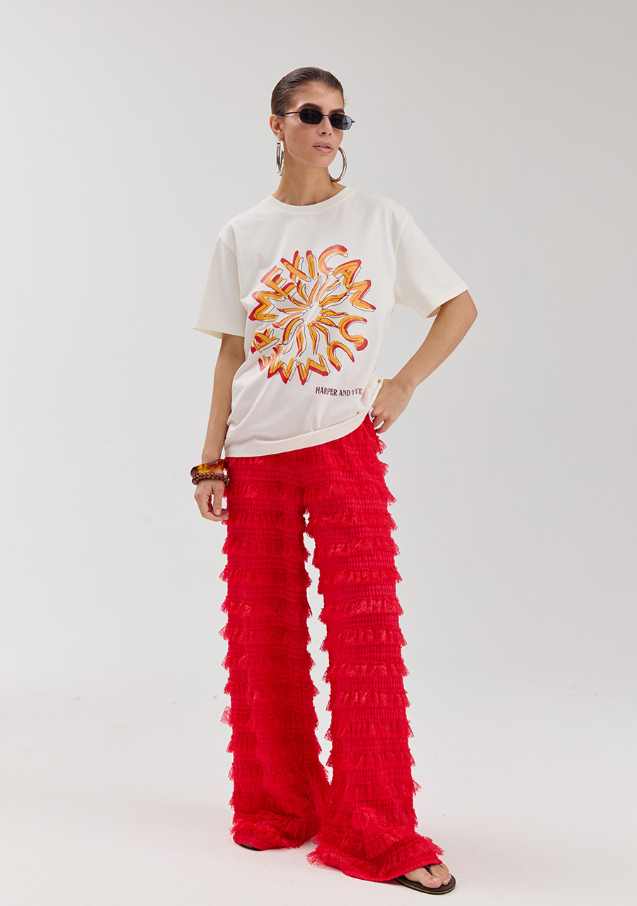 Harper & Yve T-shirt Mexicansun HS6Y308 Ecru