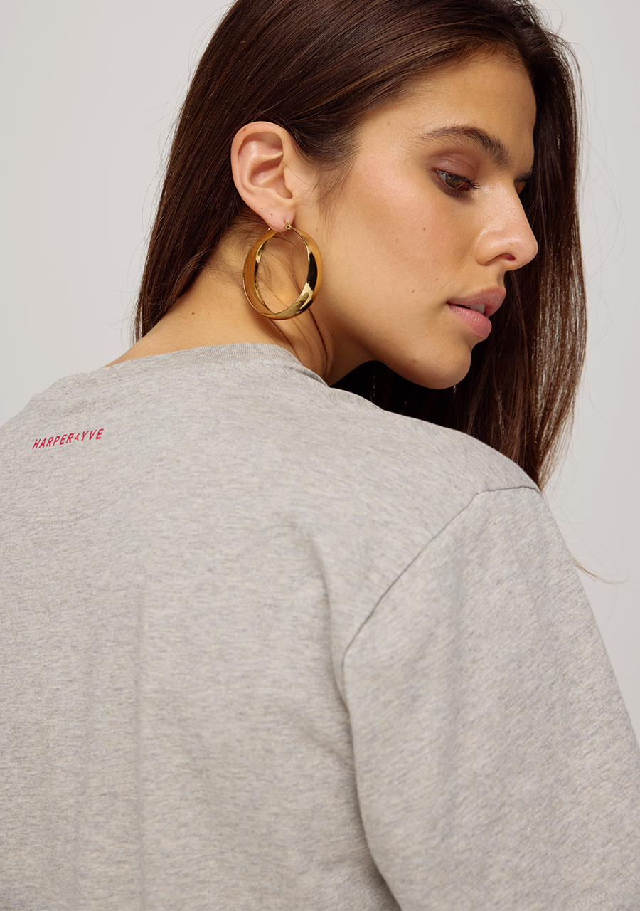 Harper & Yve T-shirt Extraordinary SS25Y303 Grijs Harper & Yve T-shirt Extraordinary SS25Y303 Grijs