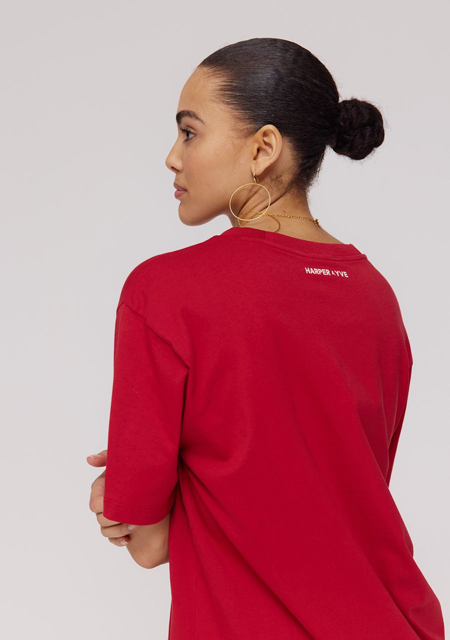 Harper & Yve T-shirt Gimme more Luck DW25Y301 Rood