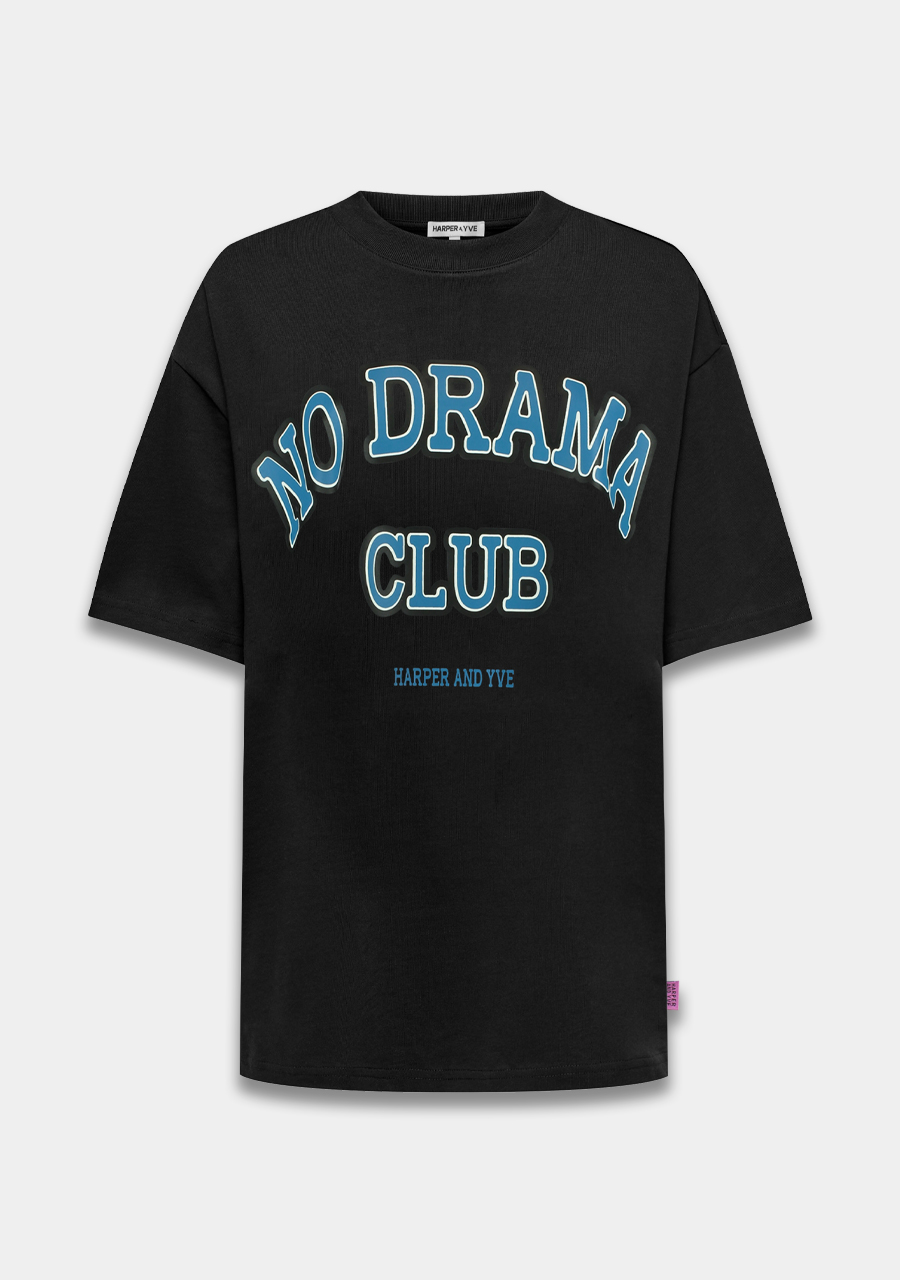 Harper & Yve T-shirt No drama club AW25Y307 Donker Grijs