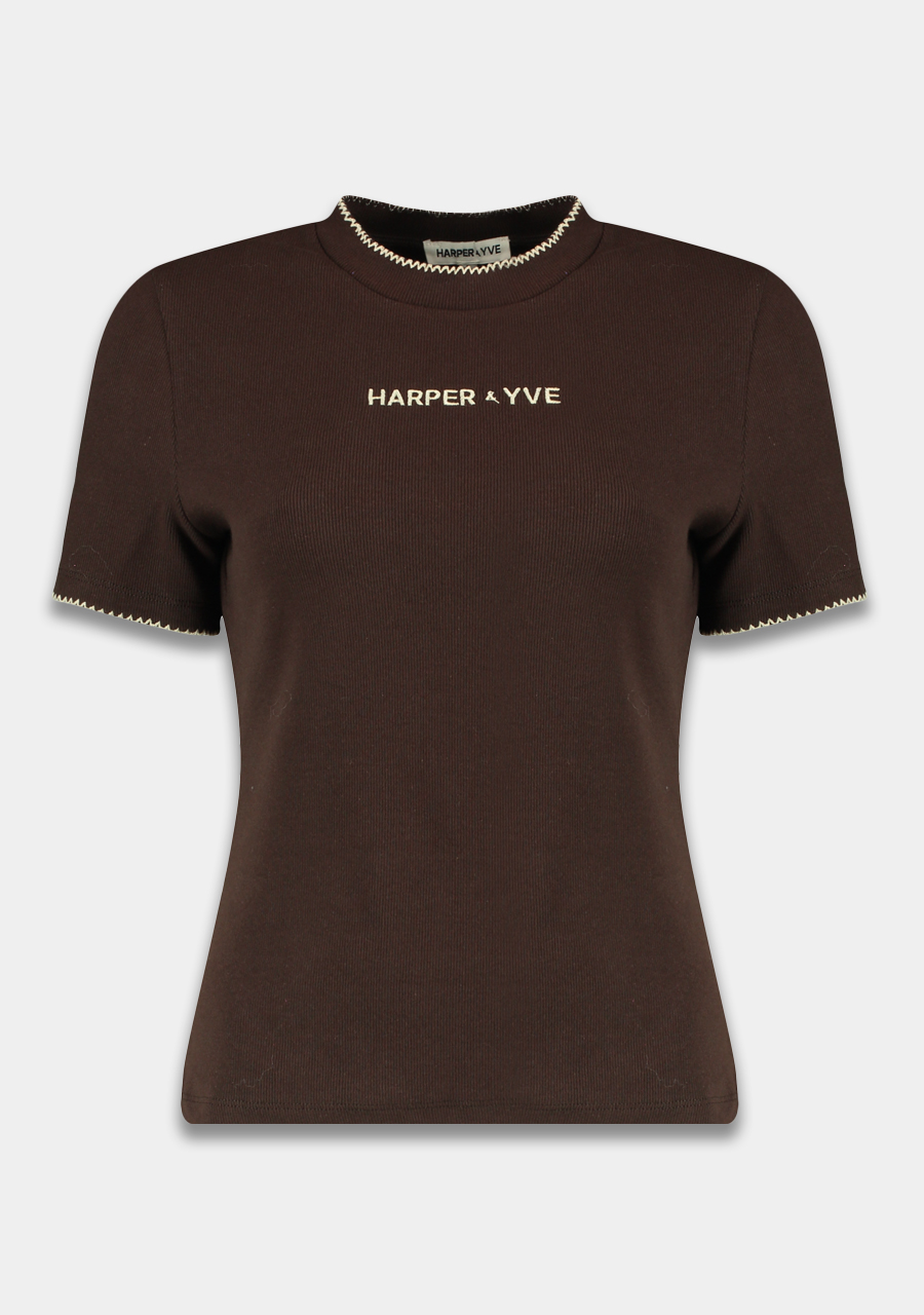 Harper & Yve Top Cammy AW25P400 Donker bruin