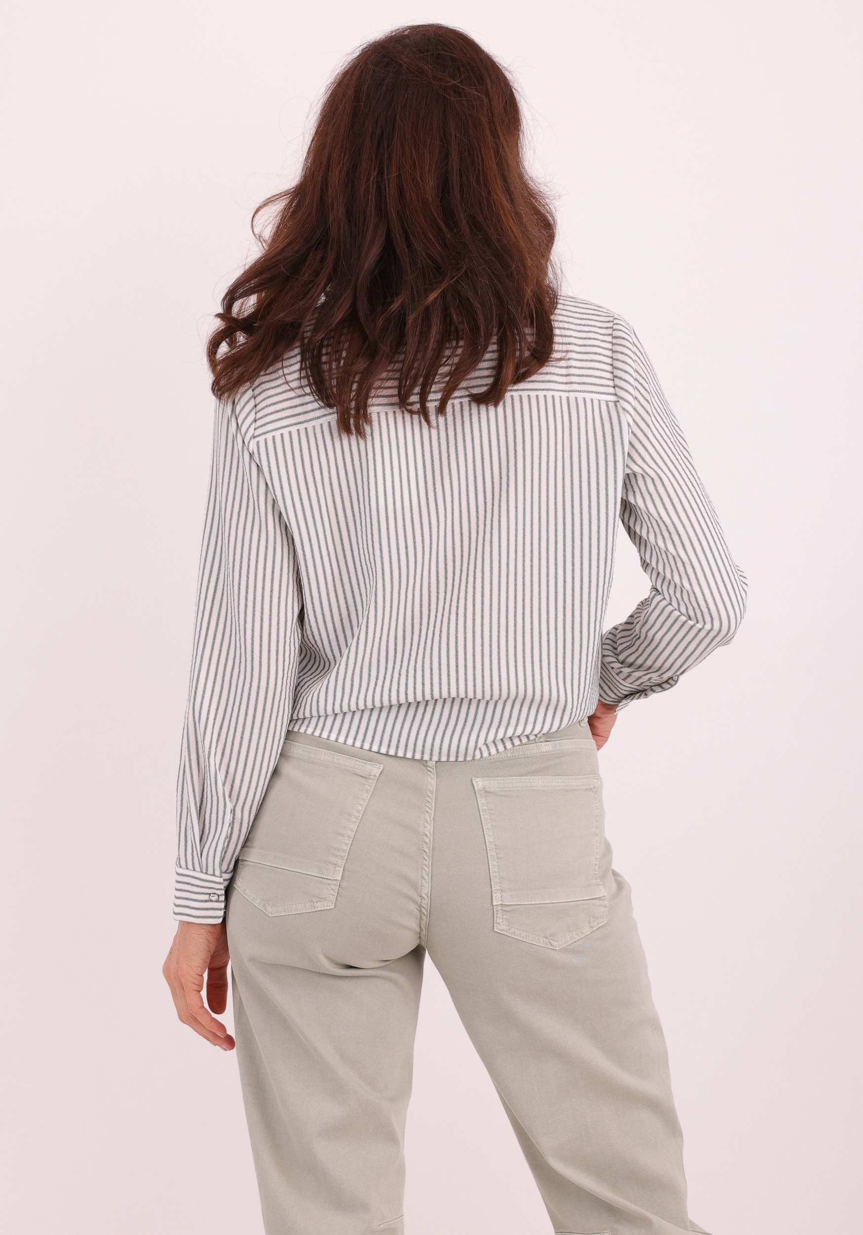 ONLY Blouse Lecey gestreept 15195910 Donker groen