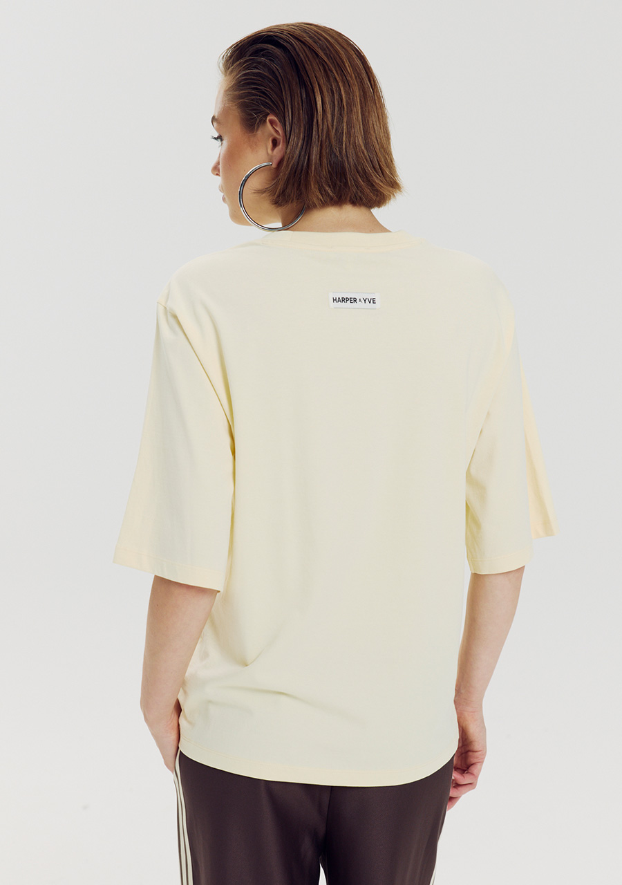 Harper & Yve T-shirt Chill but glam AW6Y304 Licht geel