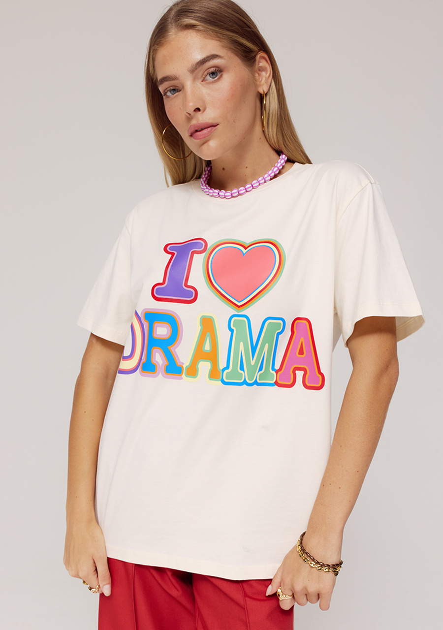 Harper & Yve T-shirt Ilovedrama AW25Y308 Ecru