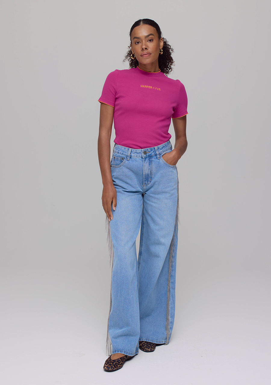 Harper & Yve Top Cammy AW25P400 Donker rose