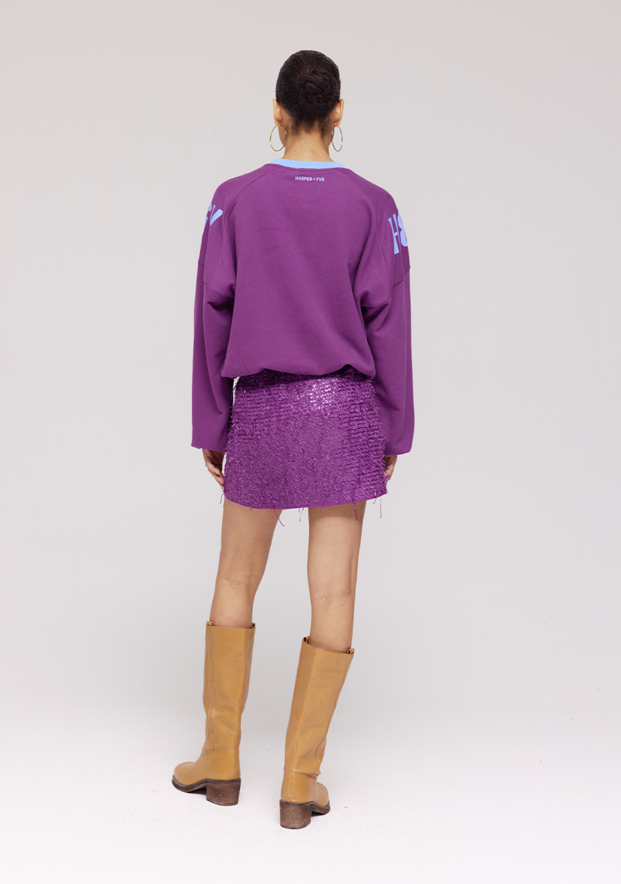 Harper & Yve Sweater How we party DW25Y503 Paars