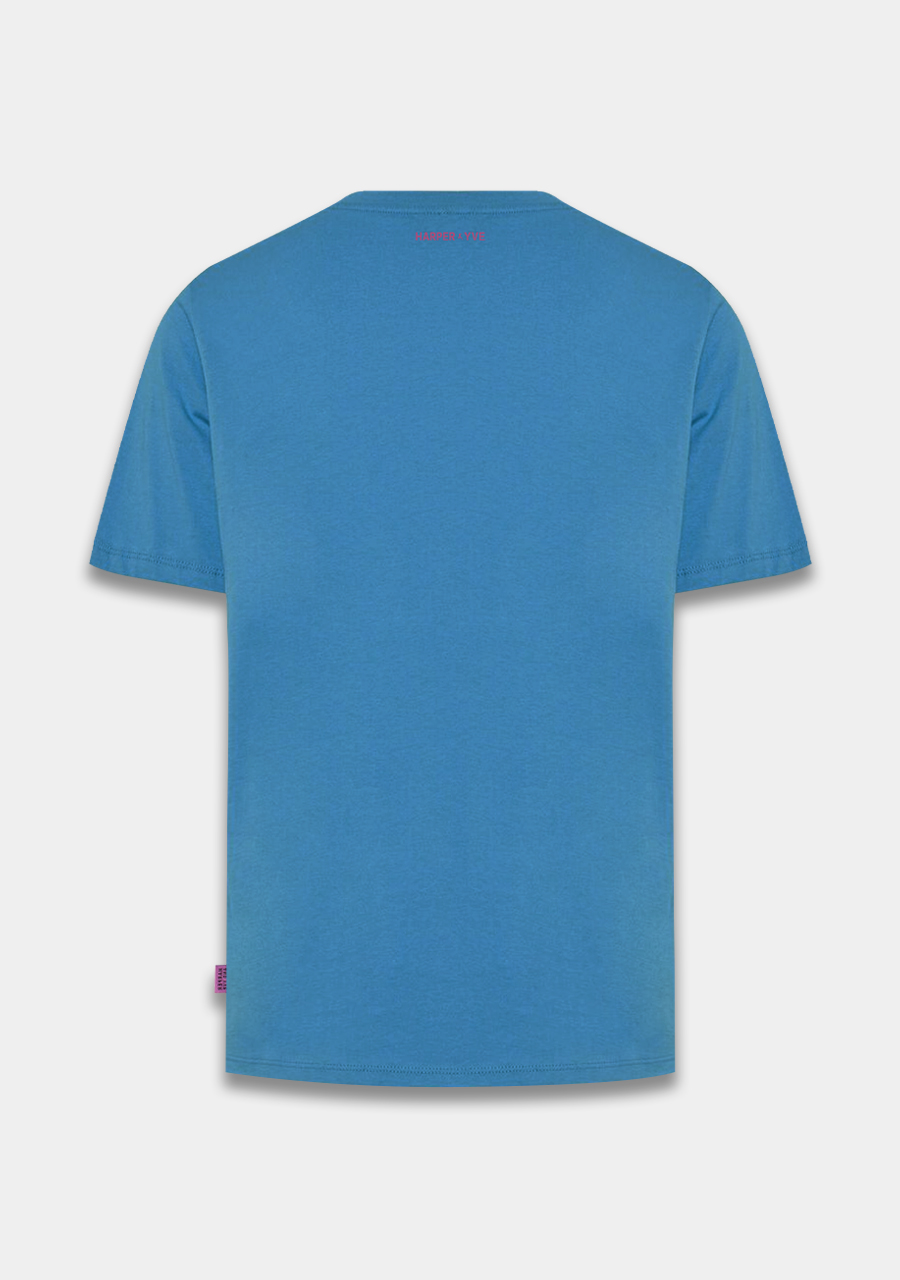 Harper & Yve T-Shirt Rooted in reality AW25Y305 Blauw