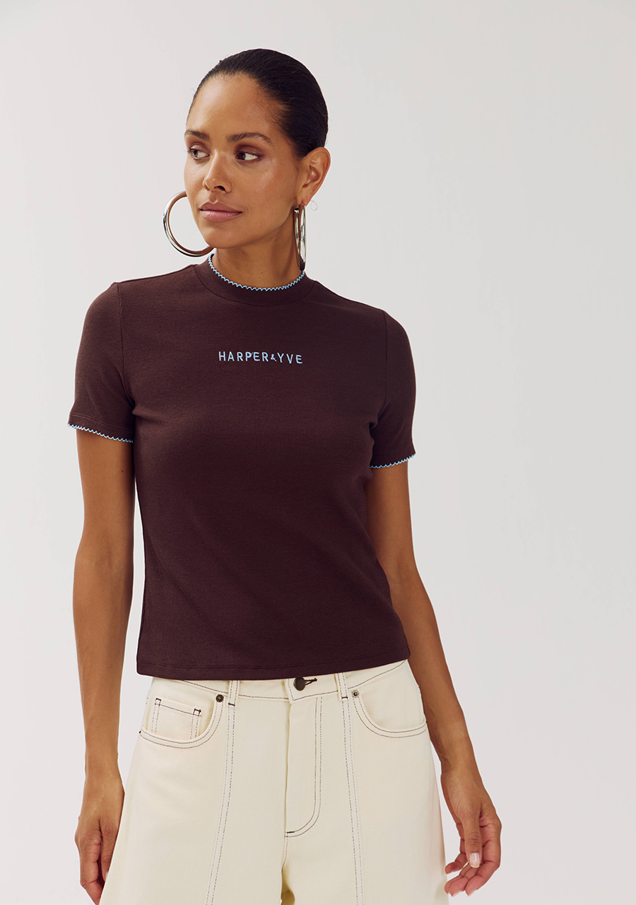 Harper & Yve Top Cammy AW6P400 Donker bruin