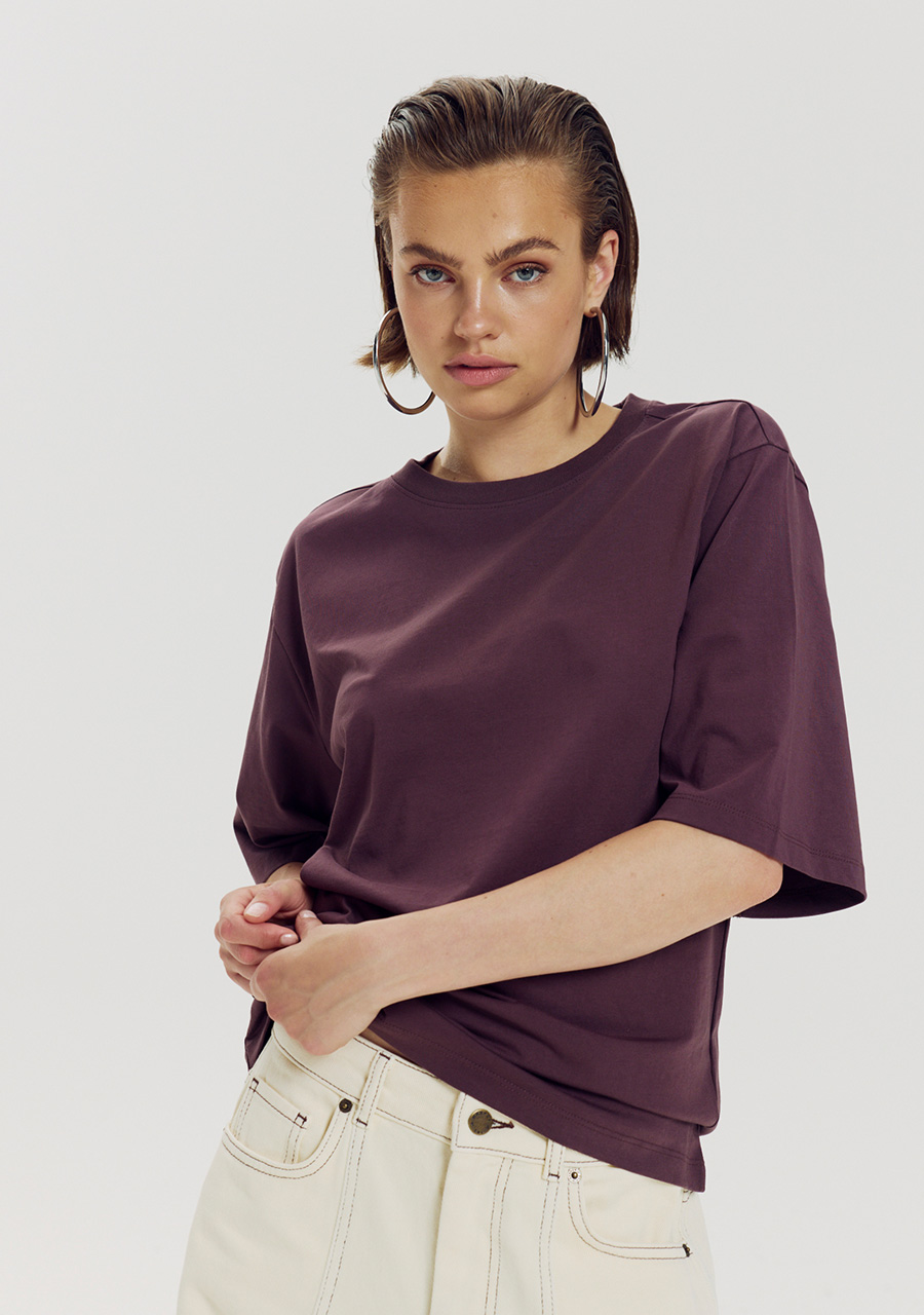 Harper & Yve T-shirt Chill but glam AW6Y304 Donker Paars