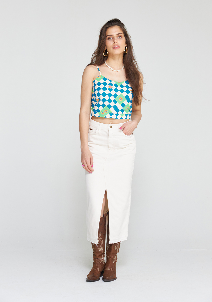 Harper & Yve Denim rok Yve HS24X002 Wolwit-ecru