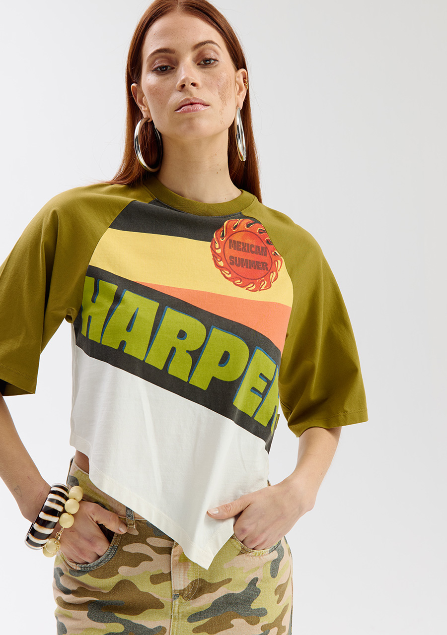 Harper & Yve T-shirt Mexican summer SS6Y300 Groen