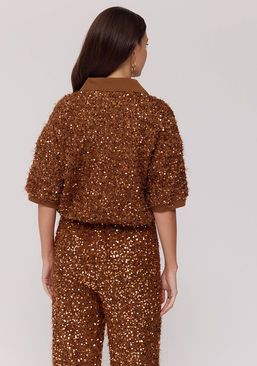 Harper & Yve Top Sanny DW25P412 Bruin