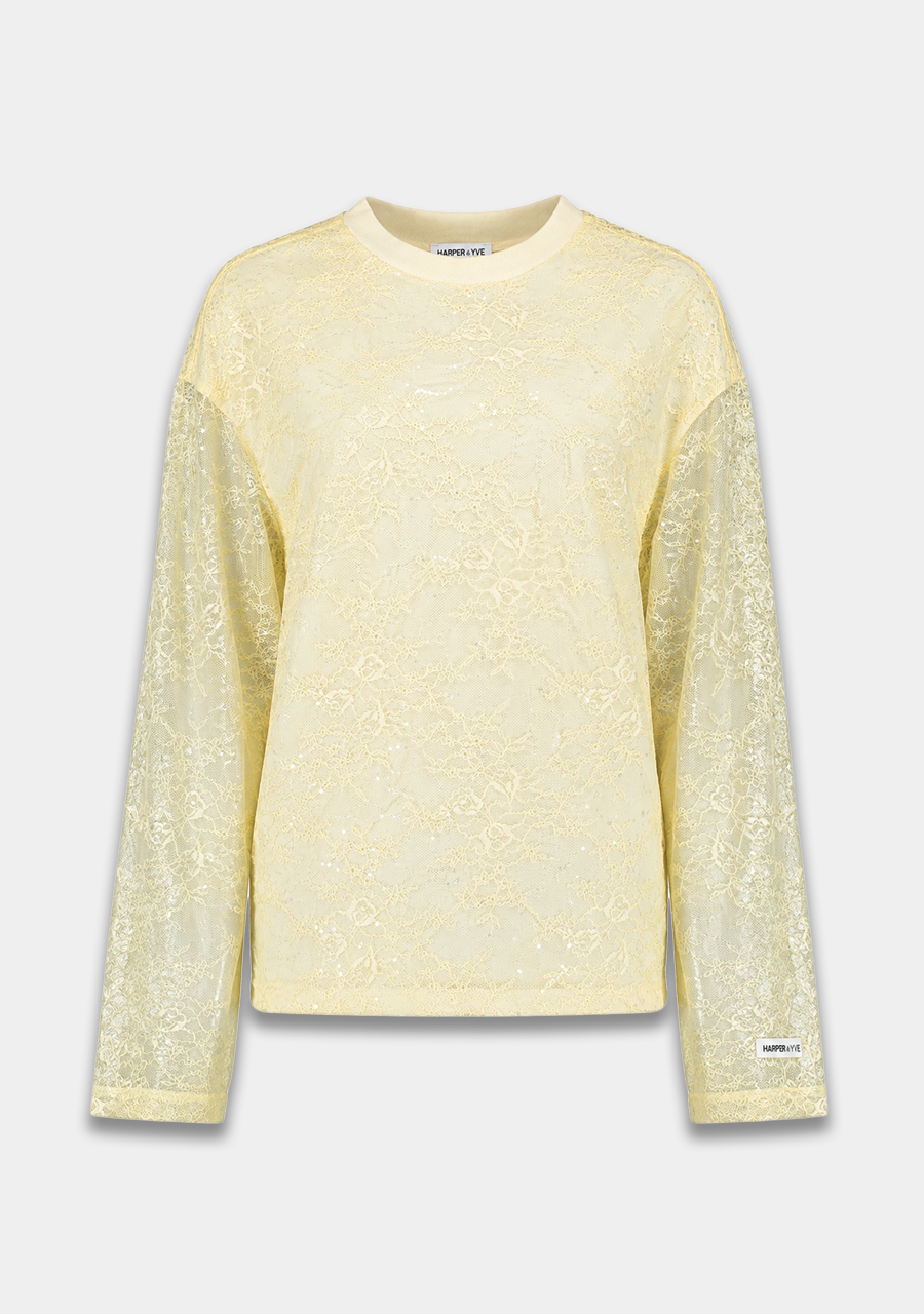 Harper & Yve T-shirt Elana AW6P615 Licht geel