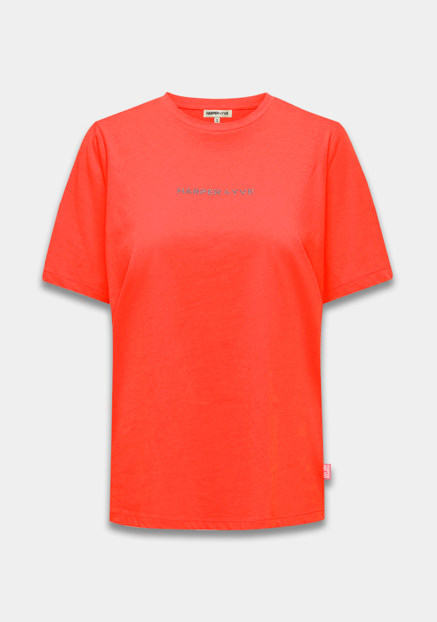 Harper & Yve T-shirt Rhinestone SS25Y301 Rood