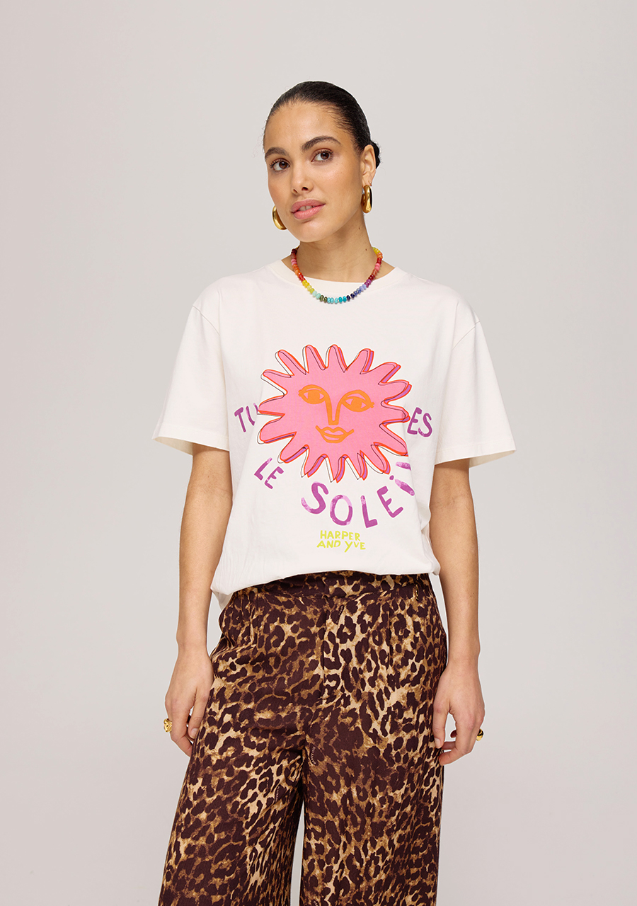 Harper & Yve T-shirt Lesoleil HS25Y305 Ecru